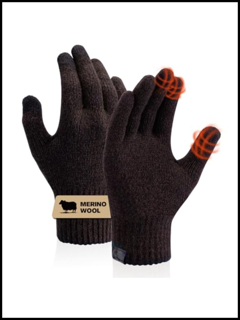 Merino Wool Gloves Touch Screen Warm Glove Liners Winter Running